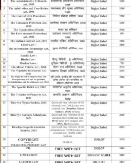 BABEL AIBE Bare Act Set of 25 Books Diglot (Hindi-English) 2026 Edition| Bare Acts Without Notes as per BCI | Global Publishing House India